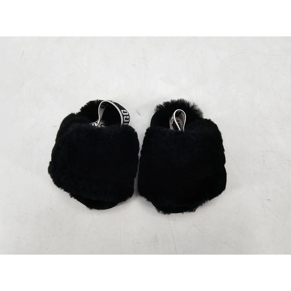 UGG Black Fluff Yeah Slide Shoes 10985771 Baby Infant size US 02-03 EUR 18‎